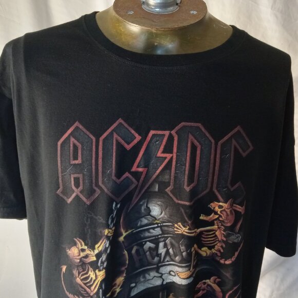 AC/DC Hells Bells Bell Graphic Logo Men's Size 3XL Black Cotton T-Shirt - Picture 1 of 11